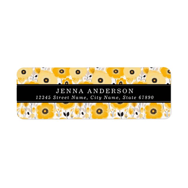 Flowers Background Address Label (Front)