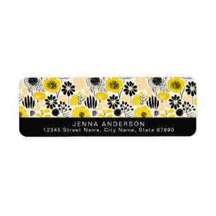 Flowers Background Address Label