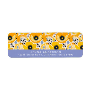 Flowers Background Address Label
