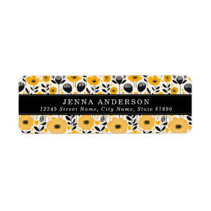 Flowers Background Address Label