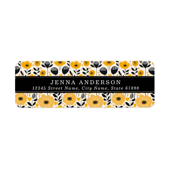 Flowers Background Address Label (Front)