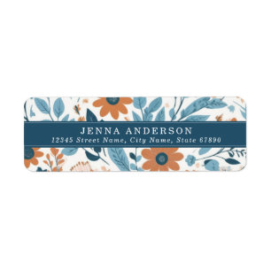 Flowers Background Address Label