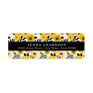 Flowers Background Address Label