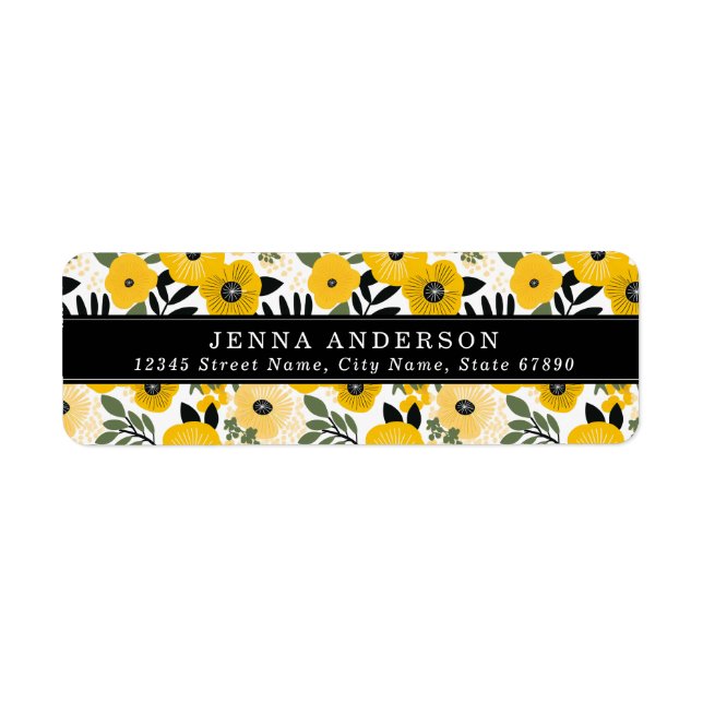 Flowers Background Address Label (Front)