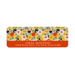 Flowers Background Address Label