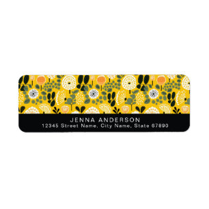 Flowers Background Address Label