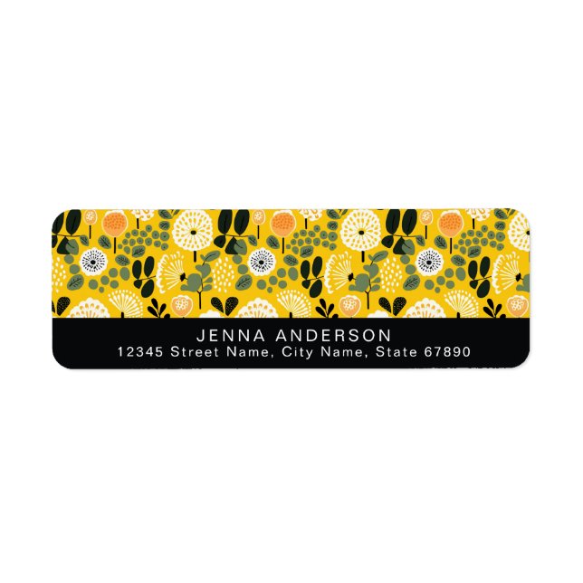 Flowers Background Address Label (Front)