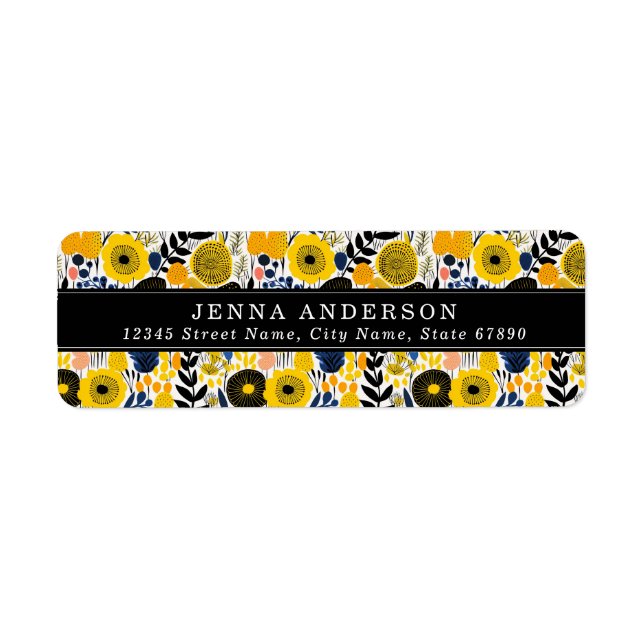 Flowers Background Address Label (Front)