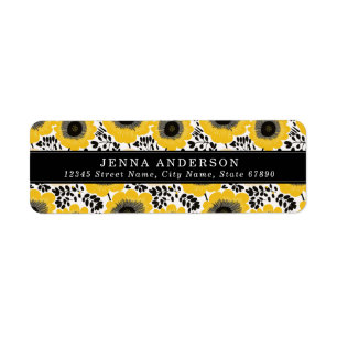 Flowers Background Address Label