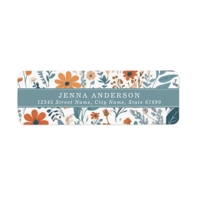 Flowers Background Address Label (Front)