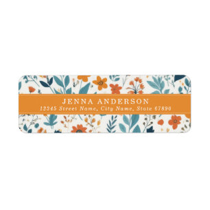 Flowers Background Address Label