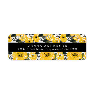 Flowers Background Address Label