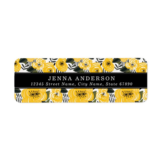 Flowers Background Address Label (Front)