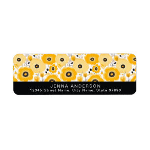 Flowers Background Address Label