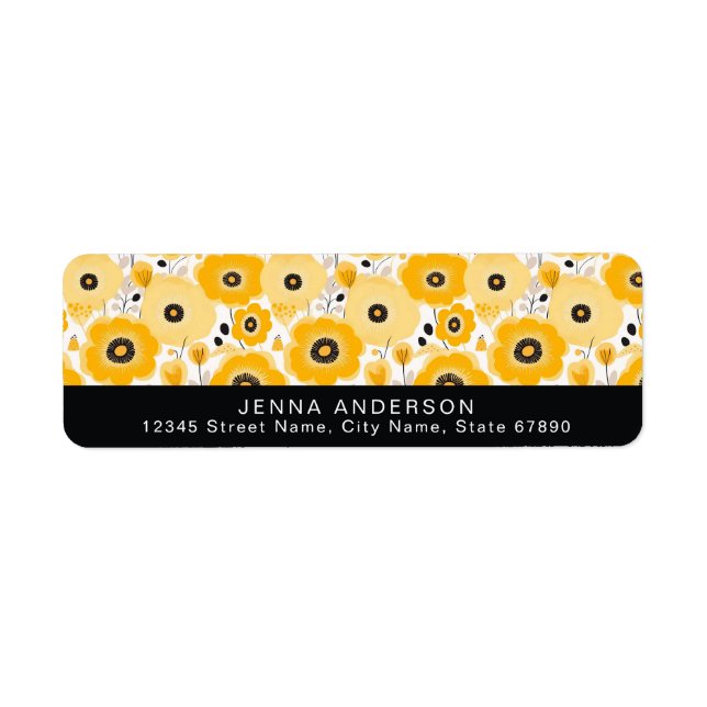 Flowers Background Address Label (Front)