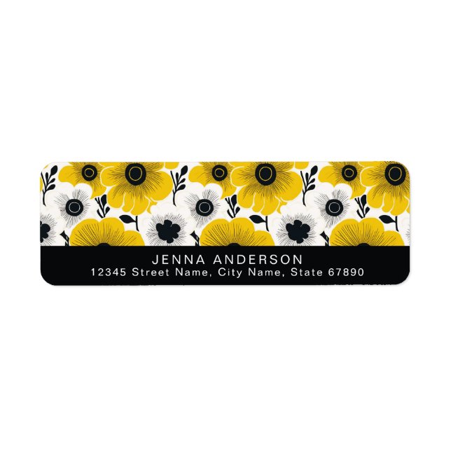 Flowers Background Address Label (Front)