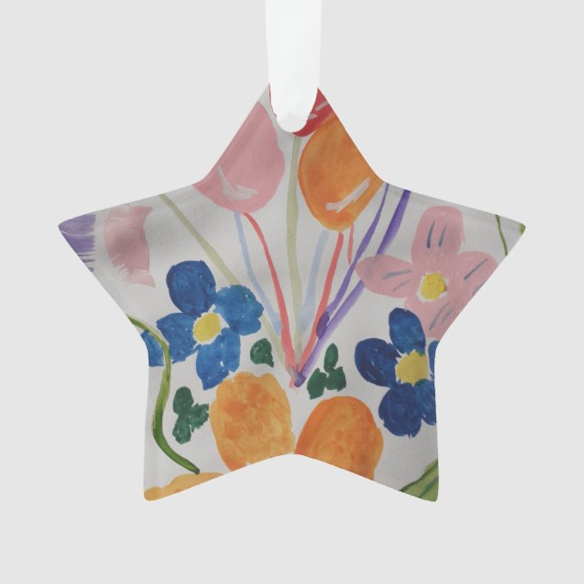 Flowers & Balloons Acrylic Ornament (Front)