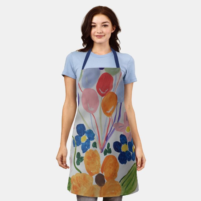 Flowers & Balloons Apron (Worn)