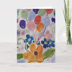 Flowers & Balloons Card