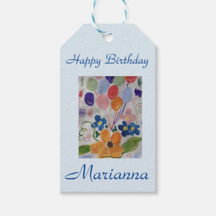 Flowers & Balloons Gift Tag