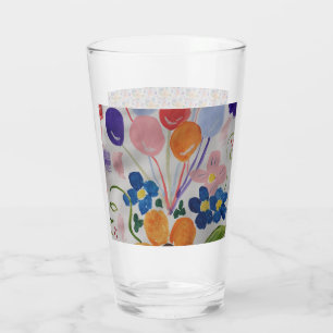 Flowers & Balloons Glass Tumbler