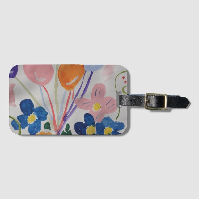 Flowers & Balloons Luggage Tag (Front Horizontal)