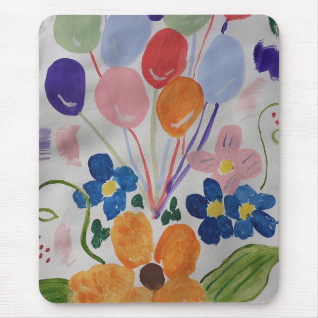 Flowers & Balloons Mouse Mat (Front)