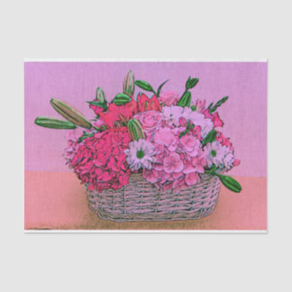Flowers basket painting tissue paper