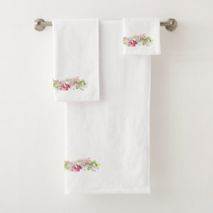 Flowers Bath Towel Set