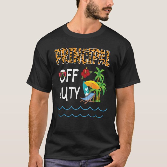 Flowers Beach Trees Summer Break Vacation Principa T-Shirt (Front)