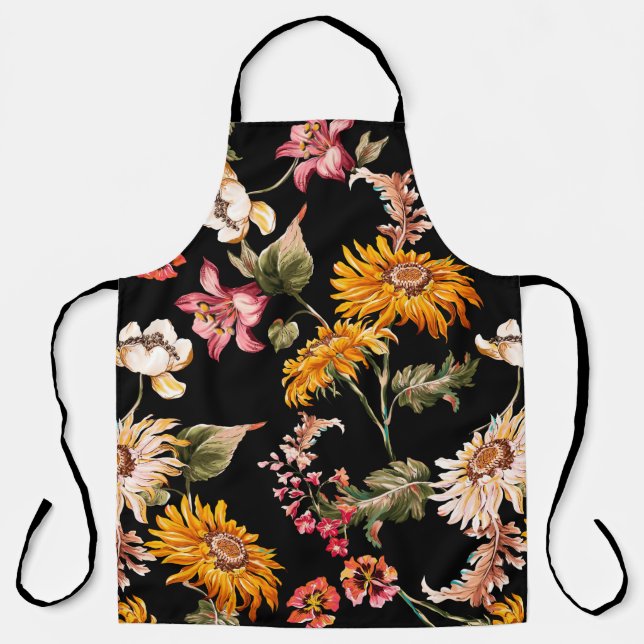 Flowers beautiful pattern seamless. Fabric texture Apron (Front)