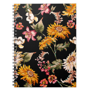 Flowers beautiful pattern seamless. Fabric texture Notebook