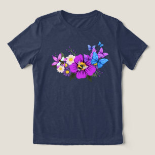 Flowers Bees And Butterflies Tri-Blend Shirt