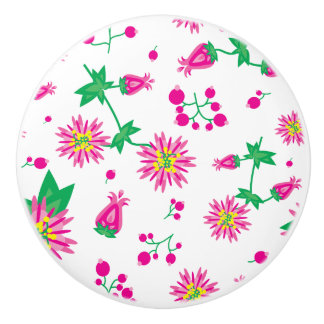 Flowers & Berries Ceramic Knob