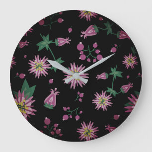 Flowers & Berries Fog Large Clock