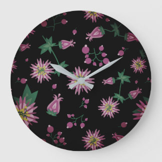 Flowers & Berries Fog Large Clock