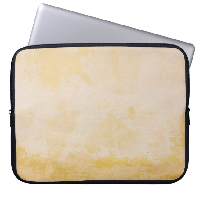 Flowers beside yellow wall laptop sleeve (Front)