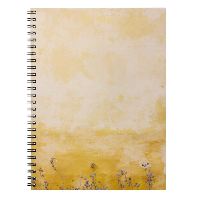 Flowers beside yellow wall notebook (Front)