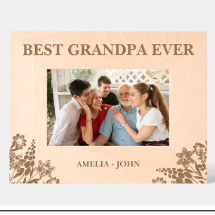 Flowers Best grandpa ever Custom Wood Frames