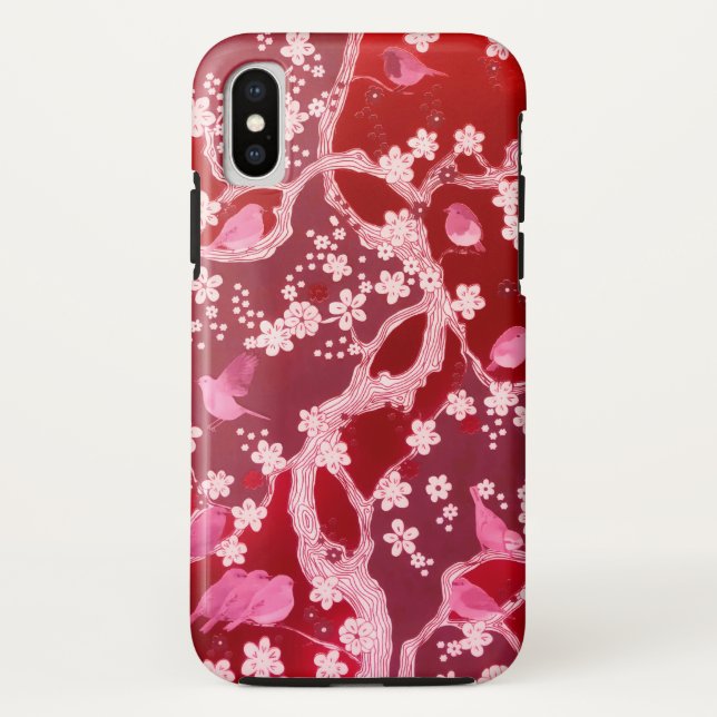 Flowers Bird Cherry Blossoms Blush Pink Case-Mate iPhone Case (Back)