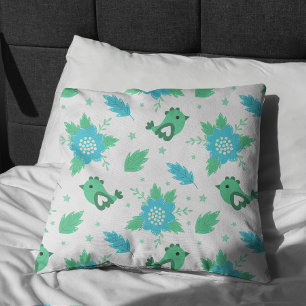Flowers Birds Pattern Cushion