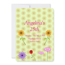 Flowers Birthday invitation card