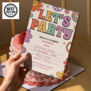 flowers birthday invitation girls