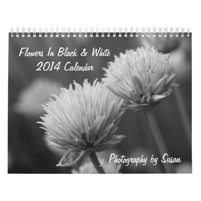 Flowers Black And White Photography  Calendar (Cover)