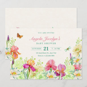 Flowers bloom baby shower invitation