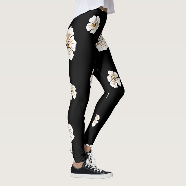 Flowers Bloom Print Leggings – Stylish and Comfy (Right)