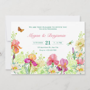 Flowers bloom wedding invitation