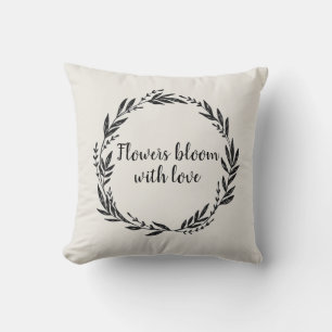 Flowers Bloom with Love Wreath Cushion