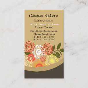 Flowers Blooming Floral Events Planner Business Card