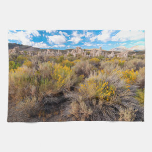 Flowers Blooming Sagebrush California Tea Towel